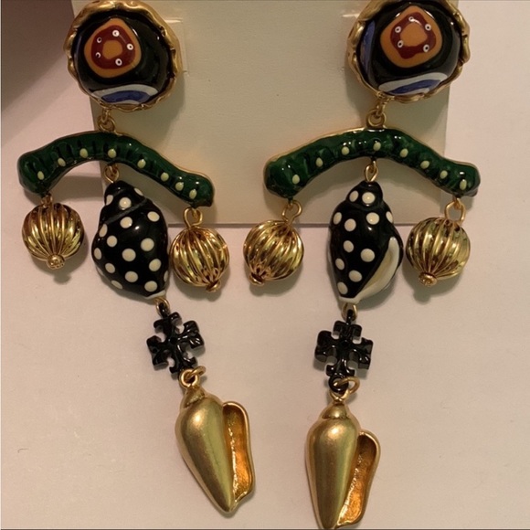 Tory Burch final sale Roxanne charms hand painted statement earrings - Picture 5 of 7